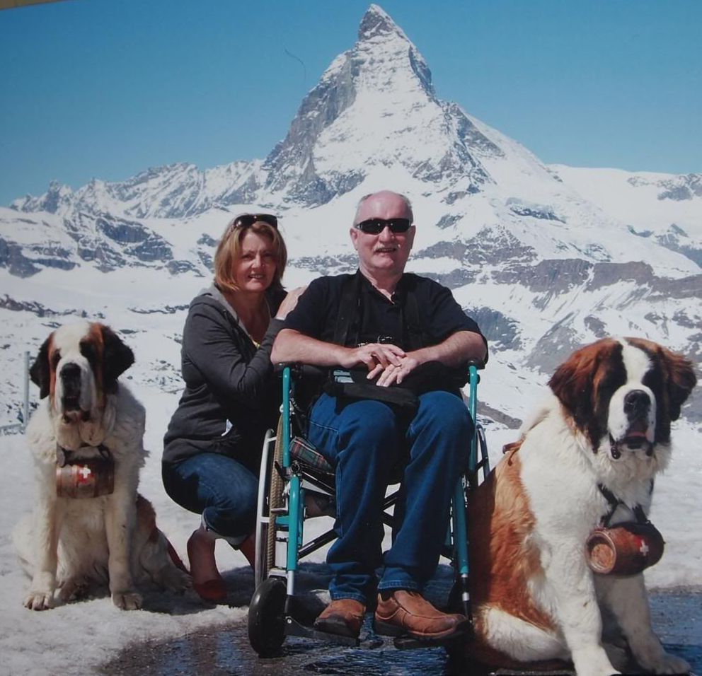 Gary-Jacqui-Matterhorn-with-St-Bernards